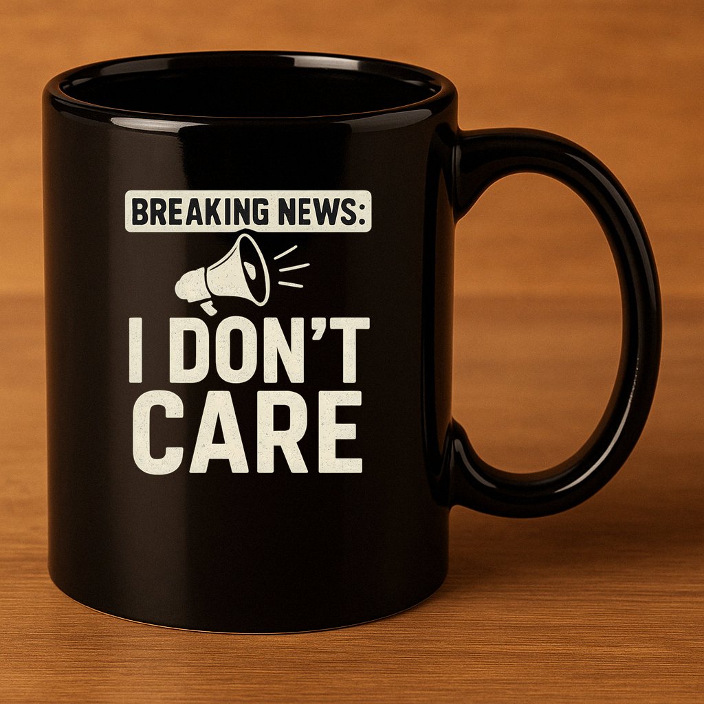 Breaking News: I Don't Care 11oz C Handle Ceramic Mug