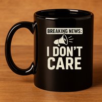 Breaking News: I Don't Care 11oz C Handle Ceramic Mug
