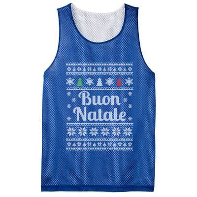 Buon Natale Italian Ugly Christmas Pattern Great Gift Mesh Reversible Basketball Jersey Tank