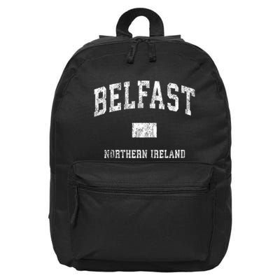 Belfast Northern Ireland Vintage Athletic Sports Design V Neck 16 in Basic Backpack