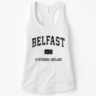 Belfast Northern Ireland Vintage Athletic Sports Design V Neck Womens Tank Top