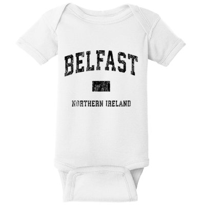 Belfast Northern Ireland Vintage Athletic Sports Design V Neck Baby Bodysuit