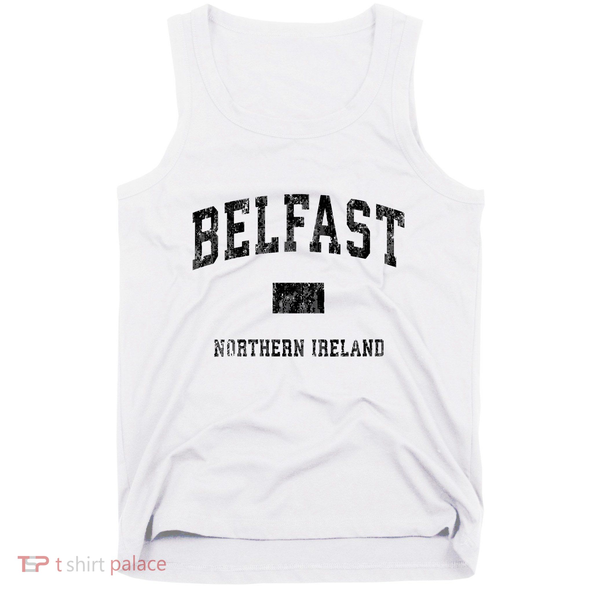 Belfast Northern Ireland Vintage Athletic Sports Design V Neck Tank Top