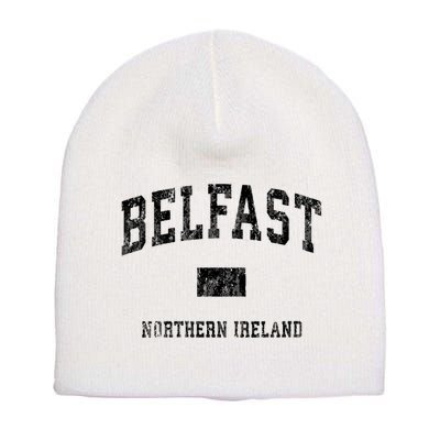 Belfast Northern Ireland Vintage Athletic Sports Design V Neck Short Acrylic Beanie