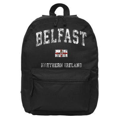 Belfast Northern Ireland Vintage Athletic Sports Design 16 in Basic Backpack