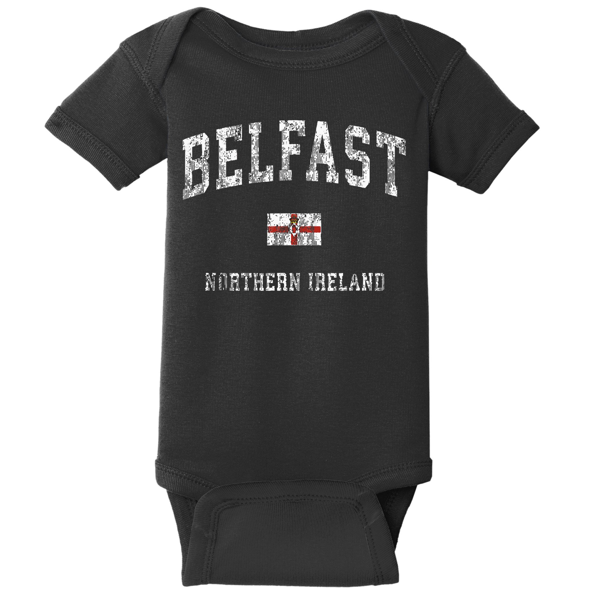 Belfast Northern Ireland Vintage Athletic Sports Design Baby Bodysuit