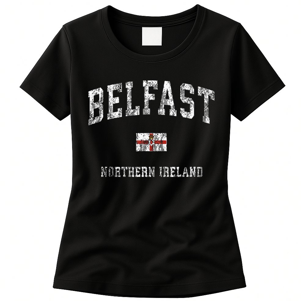 Belfast Northern Ireland Vintage Athletic Sports Design Womens T-Shirt