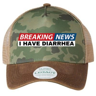 Breaking News I Have Diarrhea Funny Joke Humor Poop Pooping Legacy Tie Dye Trucker Hat