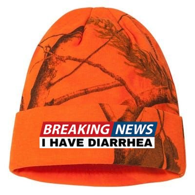 Breaking News I Have Diarrhea Funny Joke Humor Poop Pooping Kati Licensed 12" Camo Beanie