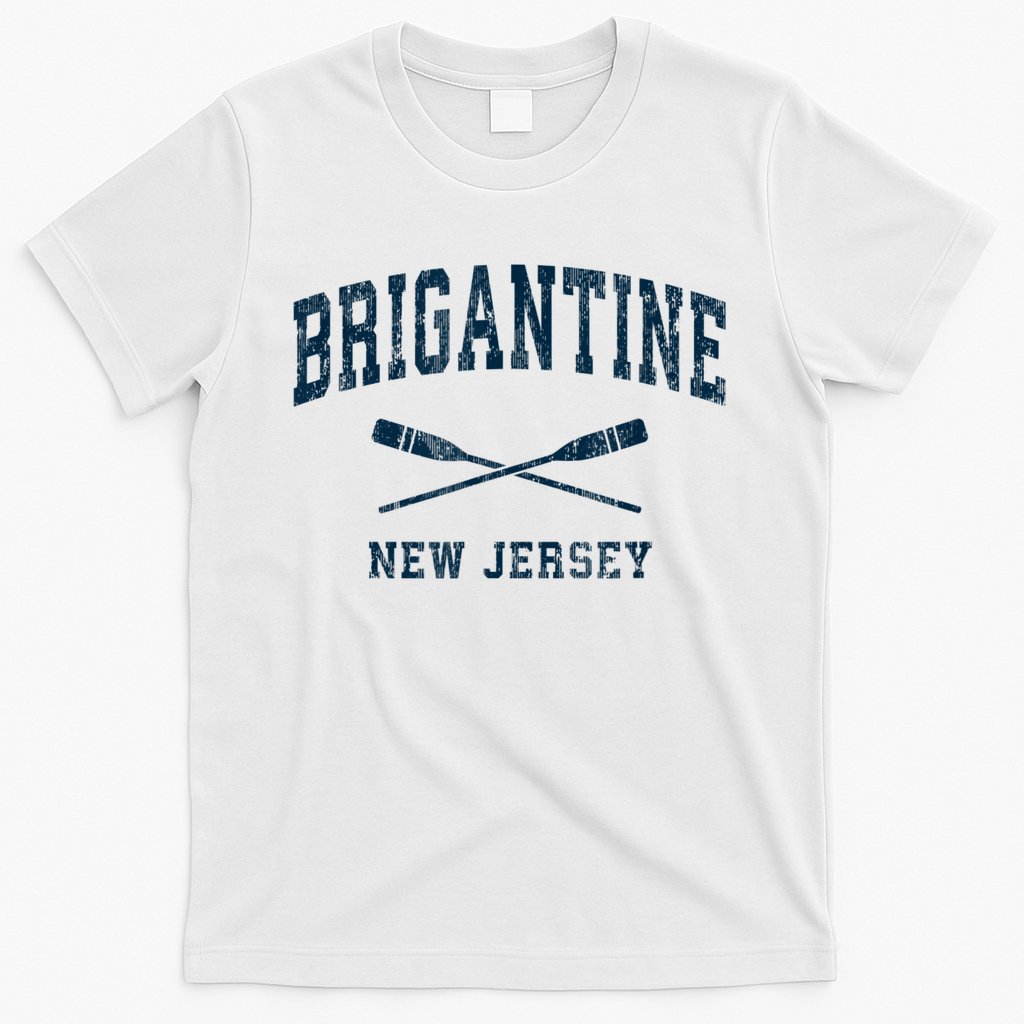 Brigantine New Jersey Vintage Nautical Paddles Sports Oars T-Shirt