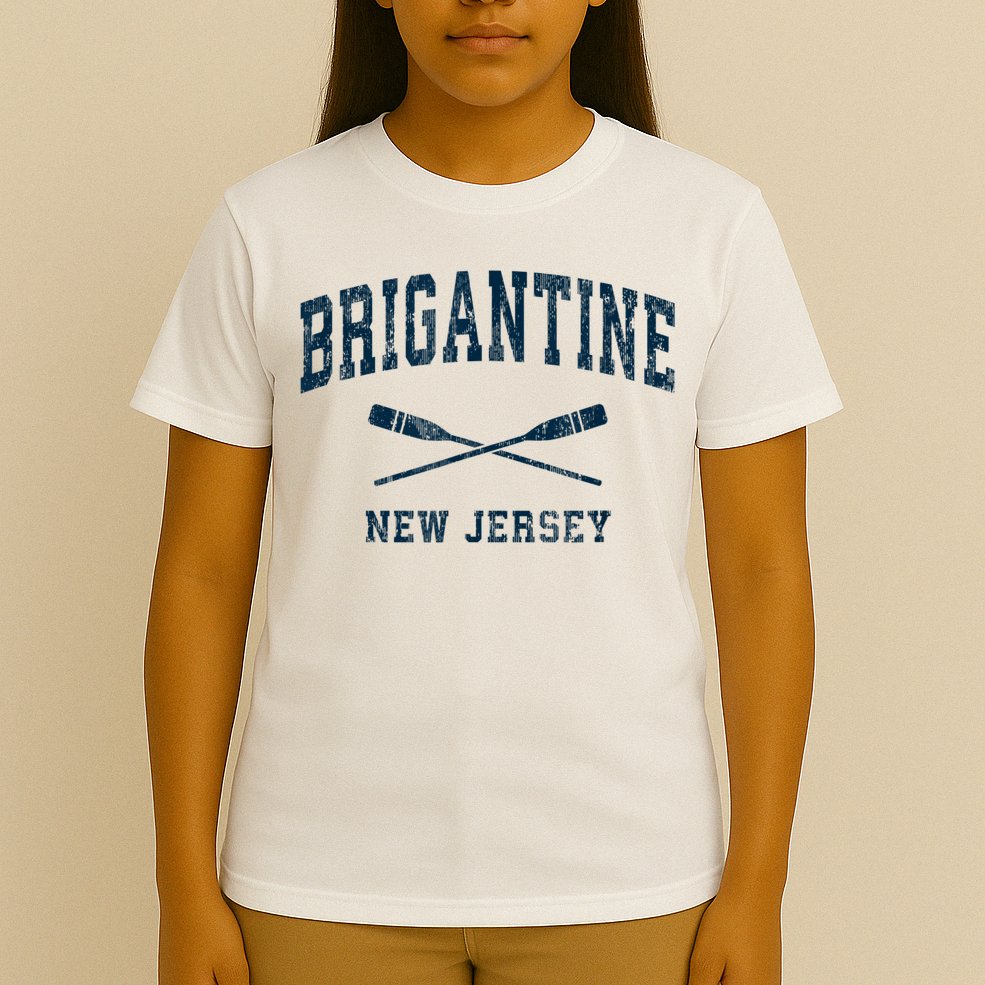 Brigantine New Jersey Vintage Nautical Paddles Sports Oars T-Shirt