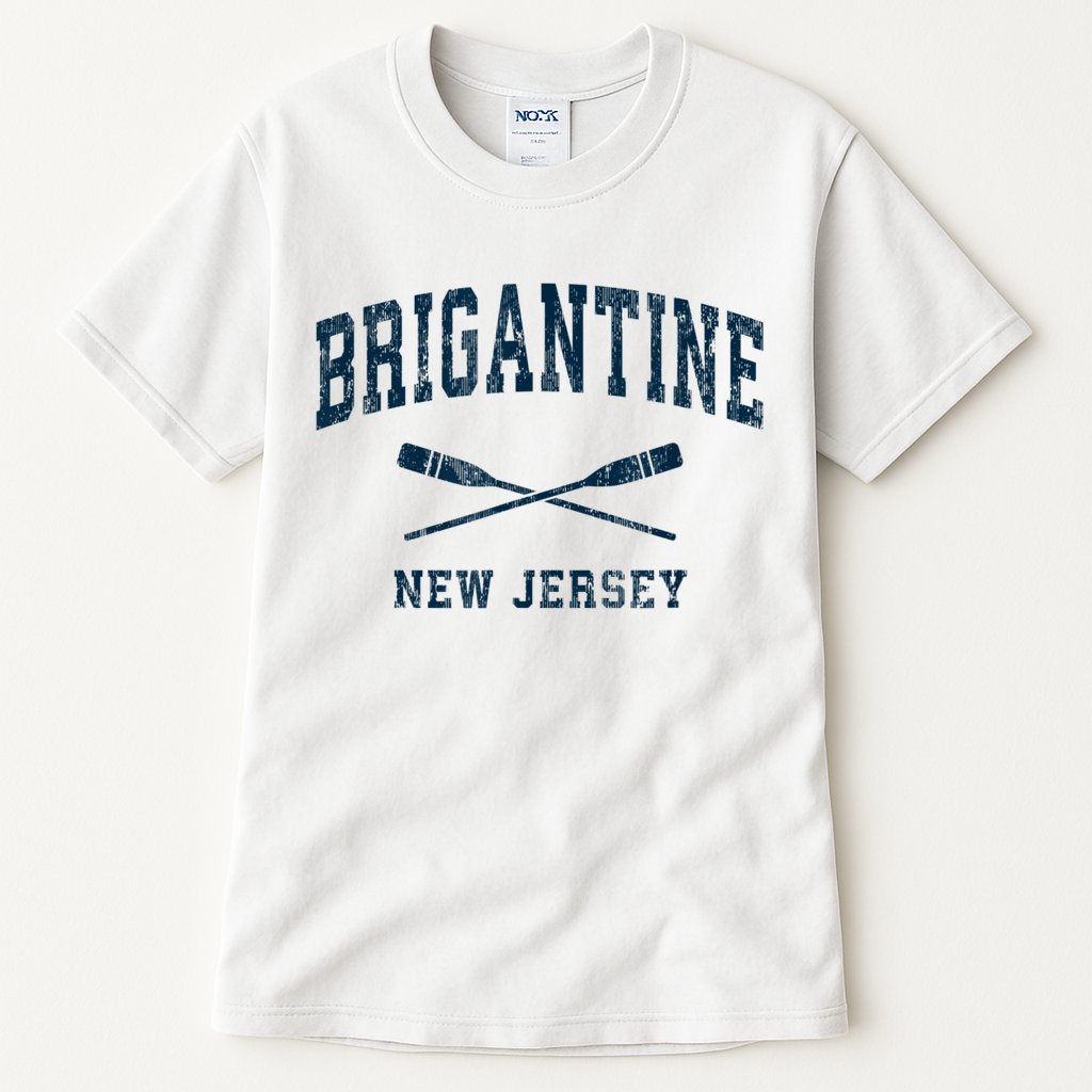 Brigantine New Jersey Vintage Nautical Paddles Sports Oars Tall T-Shirt