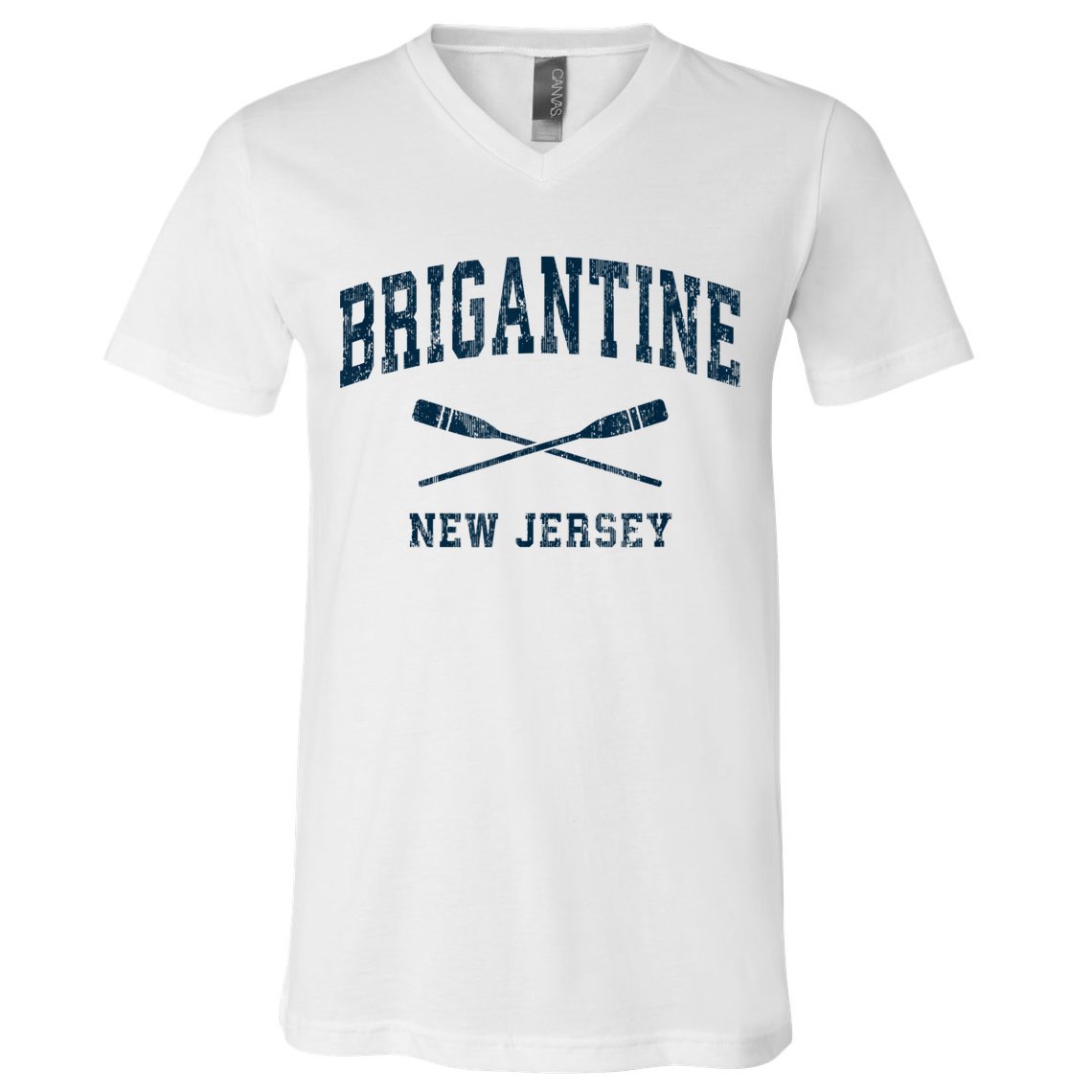Brigantine New Jersey Vintage Nautical Paddles Sports Oars V-Neck T-Shirt