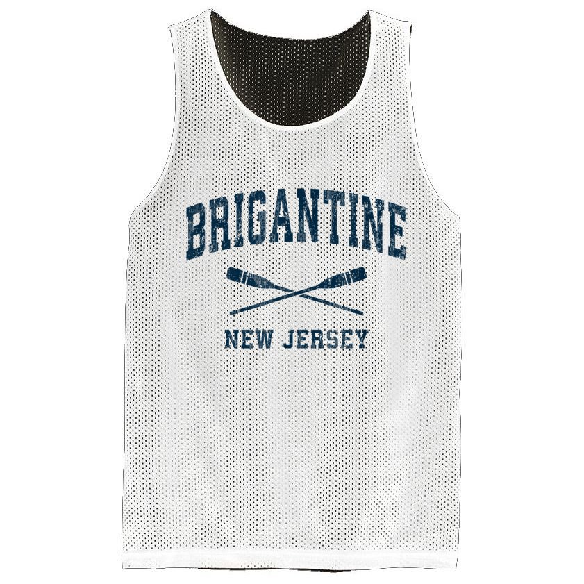 Brigantine New Jersey Vintage Nautical Paddles Sports Oars Mesh Reversible Basketball Jersey Tank