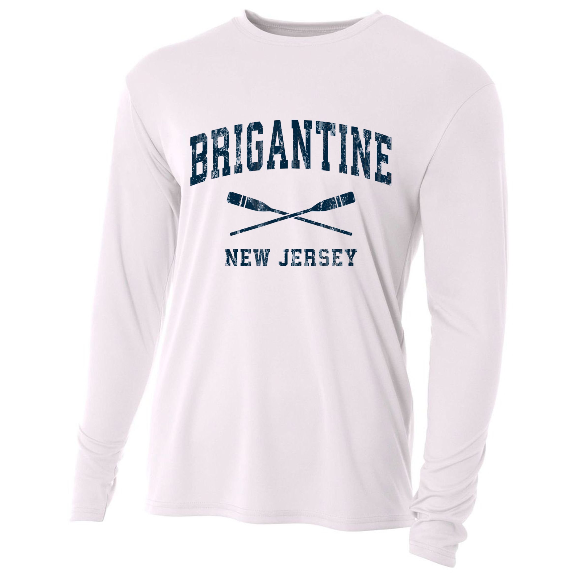 Brigantine New Jersey Vintage Nautical Paddles Sports Oars Cooling Performance Long Sleeve Crew