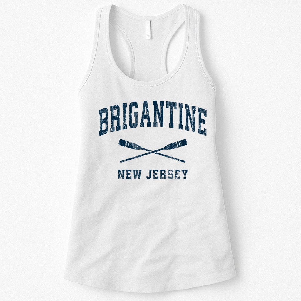 Brigantine New Jersey Vintage Nautical Paddles Sports Oars Womens Tank Top