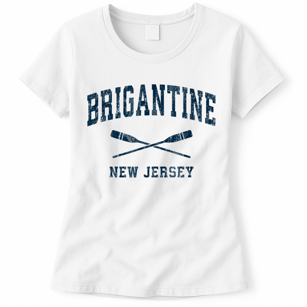 Brigantine New Jersey Vintage Nautical Paddles Sports Oars Womens T-Shirt