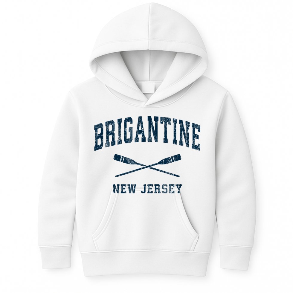 Brigantine New Jersey Vintage Nautical Paddles Sports Oars Kids Hoodie
