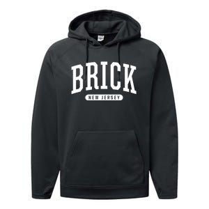 Brick New Jersey Souvenirs College Style Brick New Jersey Souvenir Performance Fleece Hoodie