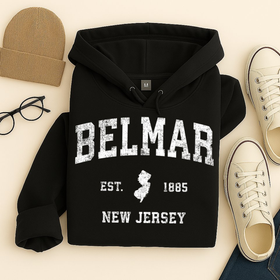 Belmar New Jersey Nj Vintage Sports Hoodie