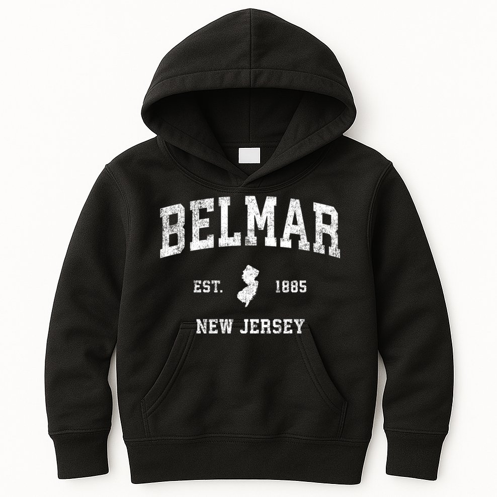 Belmar New Jersey Nj Vintage Sports Kids Hoodie