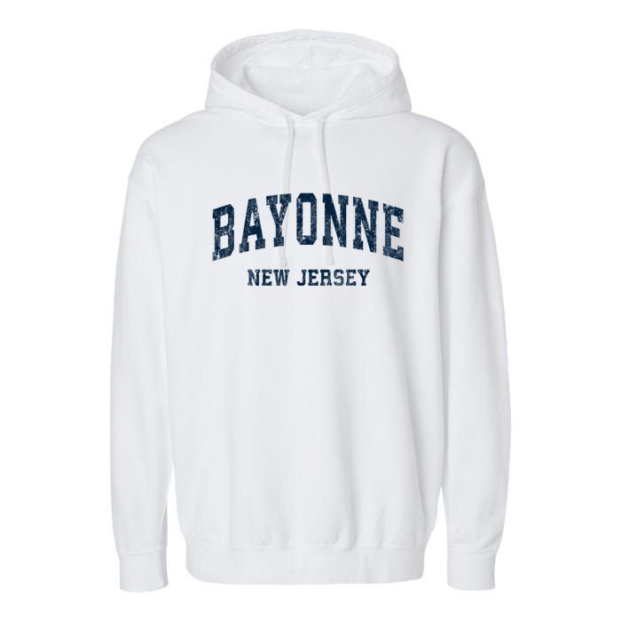 Bayonne New Jersey Nj Vintage Varsity Sports Garment-Dyed Fleece Hoodie