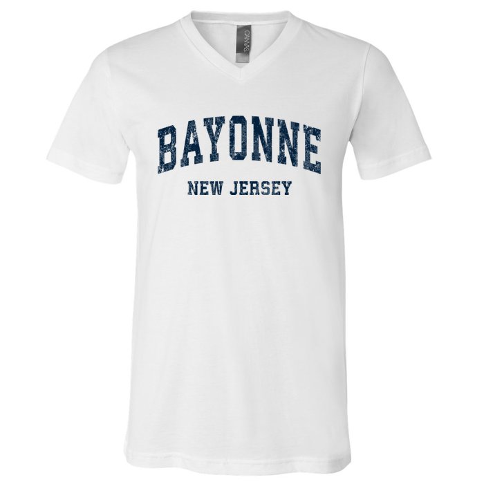 Bayonne New Jersey Nj Vintage Varsity Sports V-Neck T-Shirt