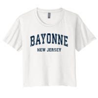 Bayonne New Jersey Nj Vintage Varsity Sports Women's Crop Top Tee