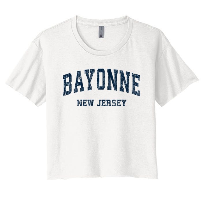 Bayonne New Jersey Nj Vintage Varsity Sports Women's Crop Top Tee