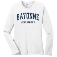 Bayonne New Jersey Nj Vintage Varsity Sports Ladies Long Sleeve Shirt