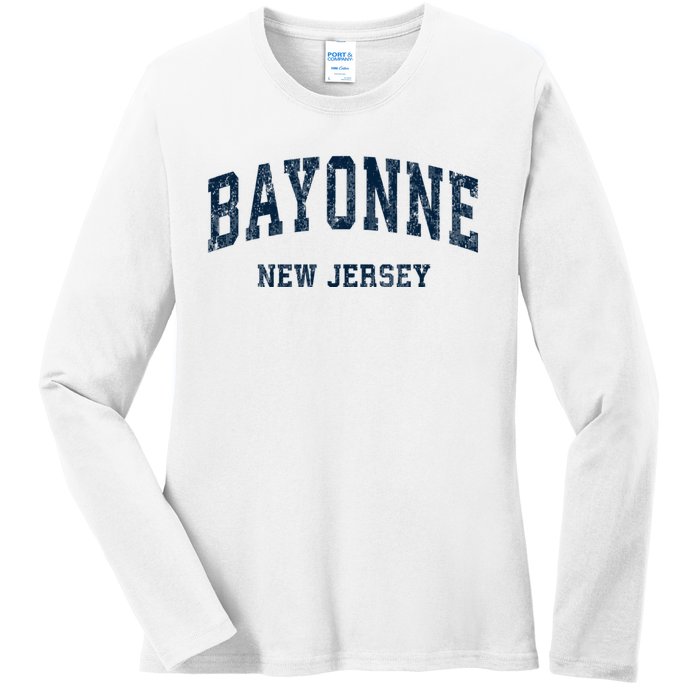 Bayonne New Jersey Nj Vintage Varsity Sports Ladies Long Sleeve Shirt