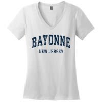 Bayonne New Jersey Nj Vintage Varsity Sports Women's V-Neck T-Shirt