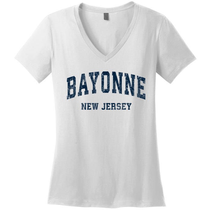 Bayonne New Jersey Nj Vintage Varsity Sports Women's V-Neck T-Shirt