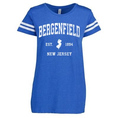 Bergenfield New Jersey Nj Vintage Established Athletic Sports Enza Ladies Jersey Football T-Shirt