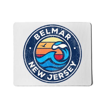 Belmar New Jersey Nj Vintage Nautical Waves Design Mousepad