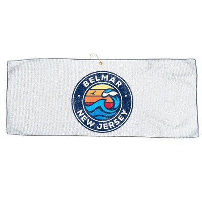 Belmar New Jersey Nj Vintage Nautical Waves Design Large Microfiber Waffle Golf Towel