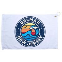 Belmar New Jersey Nj Vintage Nautical Waves Design Grommeted Golf Towel