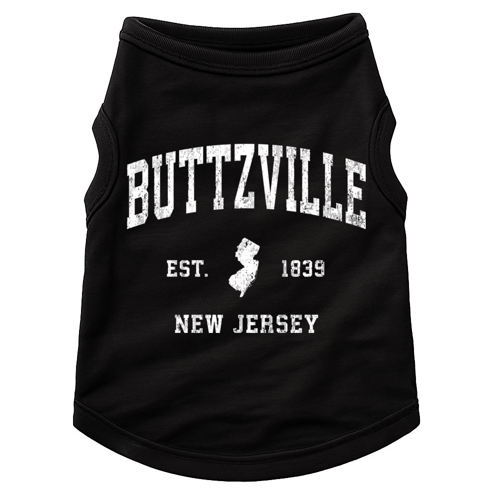 Buttzville New Jersey Nj Vintage Athletic Black Sports Doggie Tank