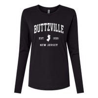 Buttzville New Jersey Nj Vintage Athletic Black Sports Womens Cotton Relaxed Long Sleeve T-Shirt