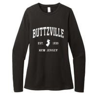 Buttzville New Jersey Nj Vintage Athletic Black Sports Womens CVC Long Sleeve Shirt