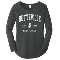 Buttzville New Jersey Nj Vintage Athletic Black Sports Women's Perfect Tri Tunic Long Sleeve Shirt