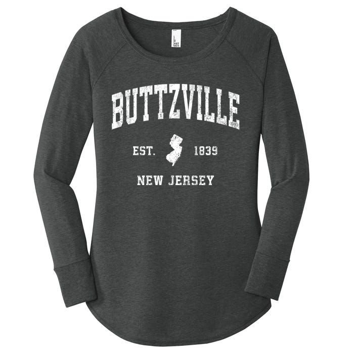 Buttzville New Jersey Nj Vintage Athletic Black Sports Women's Perfect Tri Tunic Long Sleeve Shirt