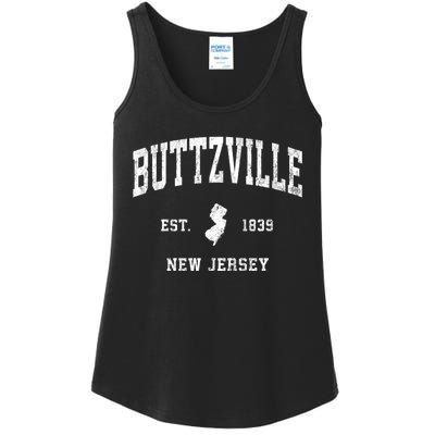 Buttzville New Jersey Nj Vintage Athletic Black Sports Ladies Essential Tank