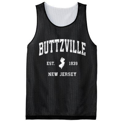 Buttzville New Jersey Nj Vintage Athletic Black Sports Mesh Reversible Basketball Jersey Tank