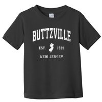 Buttzville New Jersey Nj Vintage Athletic Black Sports Toddler T-Shirt