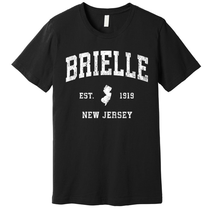 Brielle New Jersey Nj Vintage Athletic Sports Premium T-Shirt