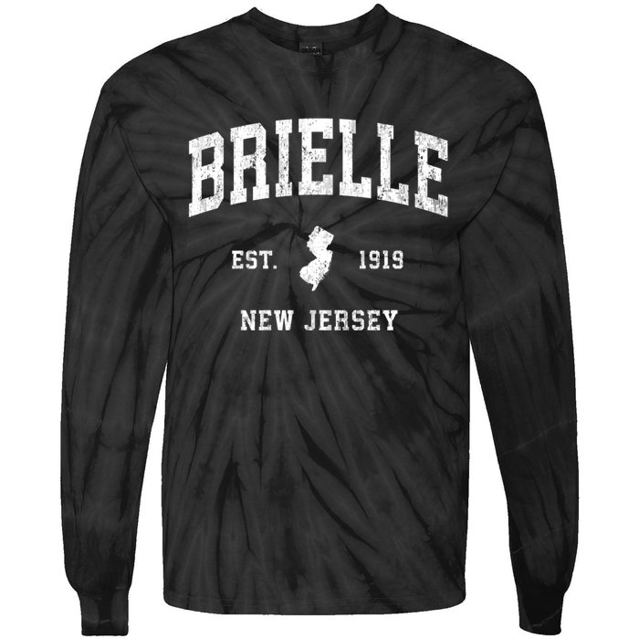 Brielle New Jersey Nj Vintage Athletic Sports Tie-Dye Long Sleeve Shirt