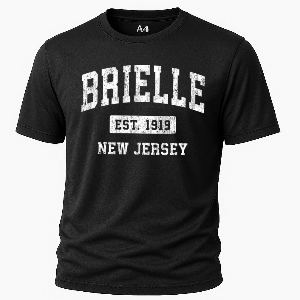 Brielle New Jersey Nj Vintage Athletic Sports Cooling Performance Crew T-Shirt
