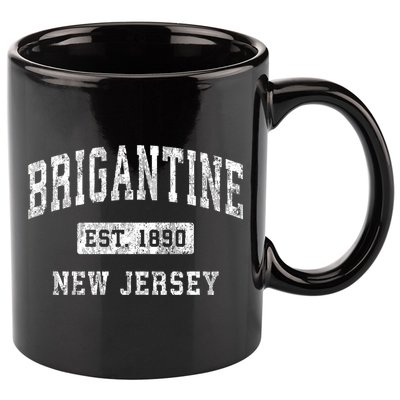 Brigantine New Jersey Nj Vintage Established Sports 11oz C Handle Ceramic Mug