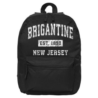 Brigantine New Jersey Nj Vintage Established Sports 16 in Basic Backpack